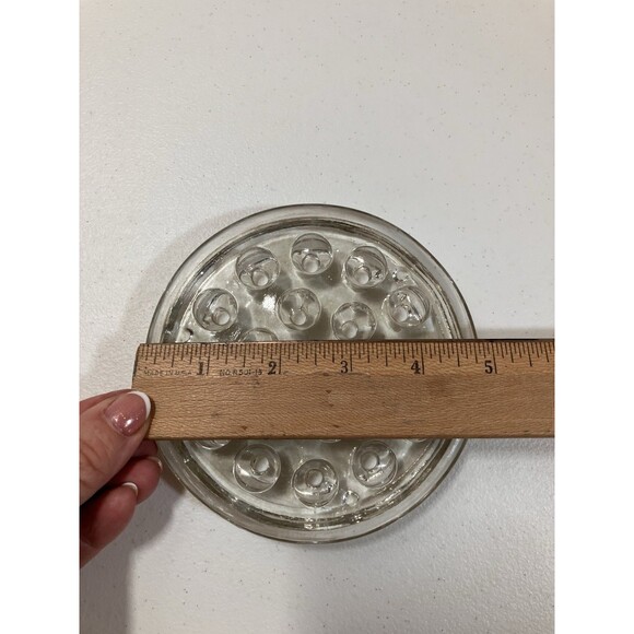 Flower Frog Clear Glass 19 Holes Floral Bouquet Stem Holder Arrangements - Picture 3 of 3